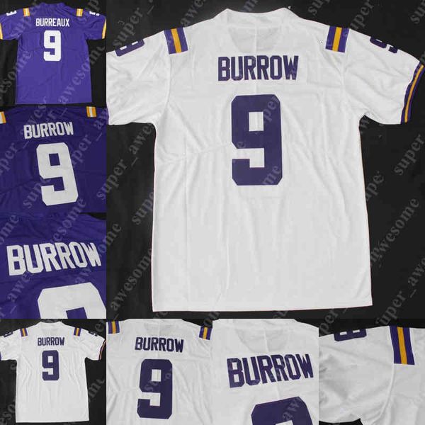 

2019 champions patch burreaux college football jersey 9 joe burrow jerseys stitched, Black