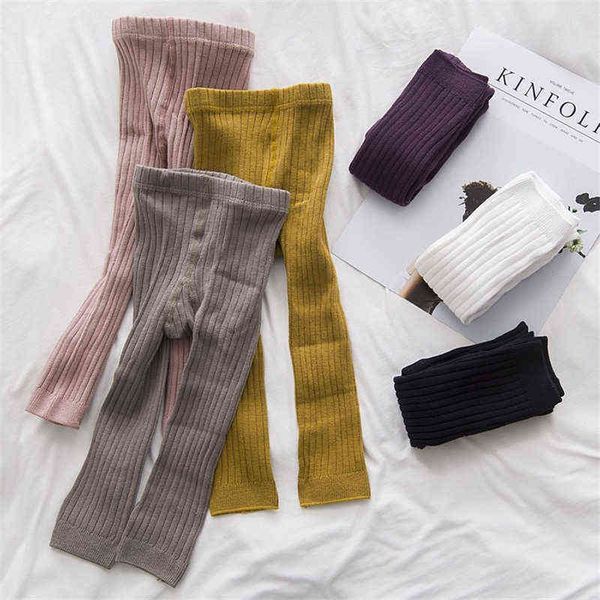 

spring autumn girls leggings kids warm stockings candy color elastic pantyhose chidlren clothes cotton for l220716, Pink;yellow