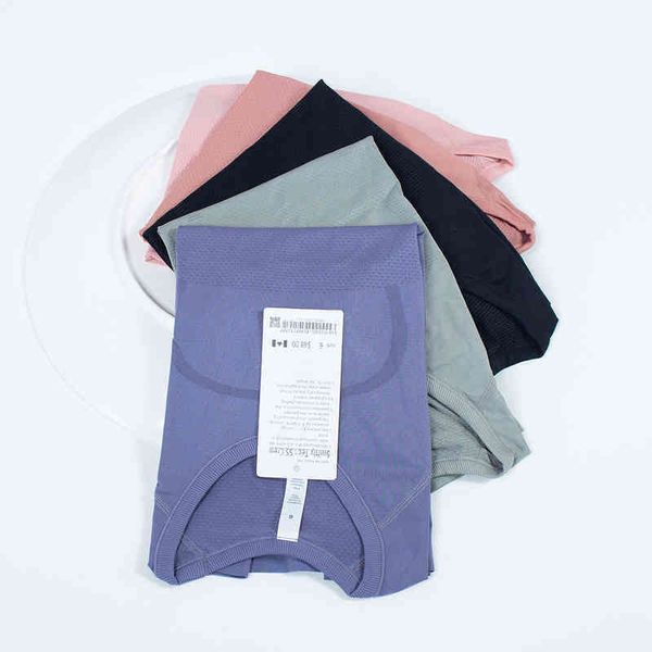 

lulu fashion classic tight yoga t shirts brand short sleeve women gym fitness sportswear vest workout sports t-shirts lu tees 607w, White