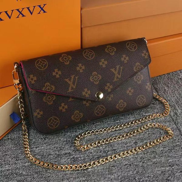 

multi felicie pochette women chain bags wallet messenger leather handbags shoulder flower louise purse vutton crossbody viuton bag