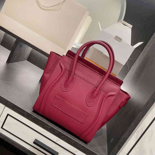 

shoulder bags luxury brand smiley package fashion simple square bag women's designer real leather mobile phone handbags 1220