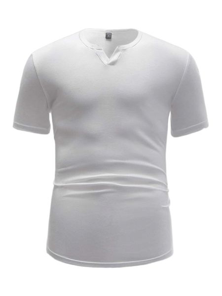 

men solid notched tee 13as#, White;black