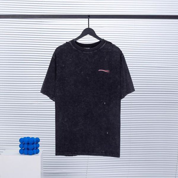 

2022 spring/summer new fashion t-shirt pure cotton fabric os version round neck short sleeve women's men's casual t-shirt color: b, Black;brown