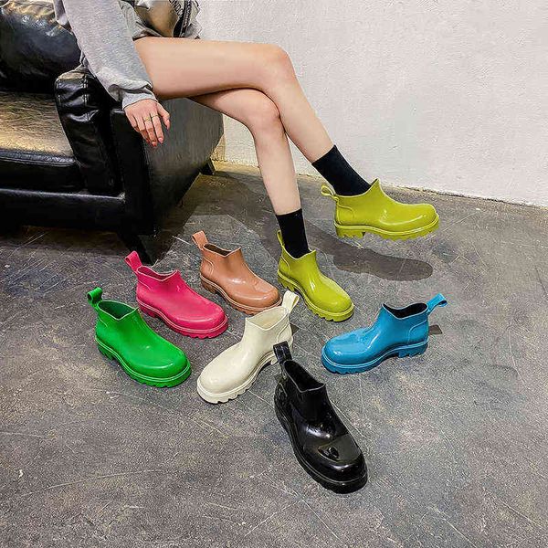 Scarpe da acqua colorate in gelatina con suola spessa, impermeabili, antiscivolo, da donna 0719