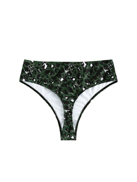 

plus leopard bikini bottom q10v#, Black