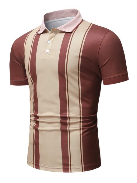 

men colorblock striped polo shirt j1mr#, White;black