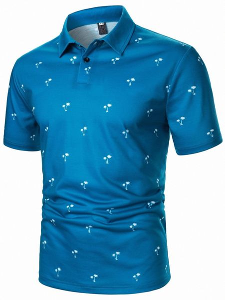 

men tropical print polo shirt v8sy#, White;black