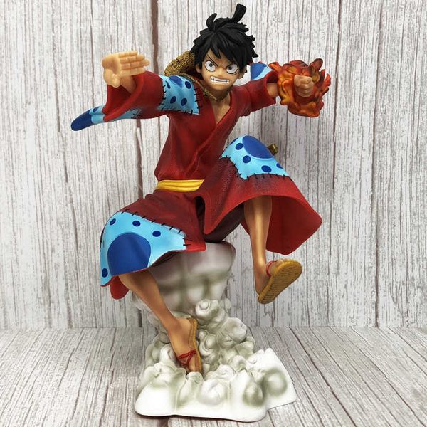 

huiya01 one piece monkey d. red kimono luffy anime figure toys land of wano gk lucy toys collection model doll t30 q0722