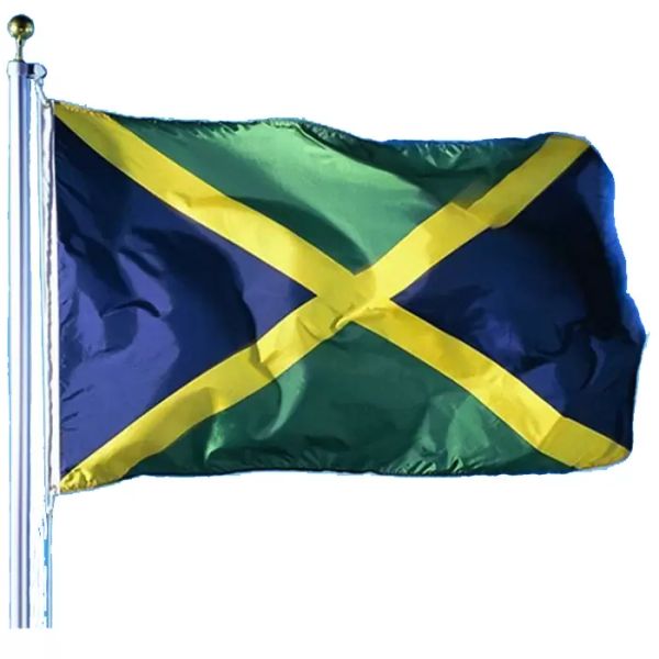 3x5 Jamaika-Flagge, 90 x 150 cm, günstige Länderflaggen von Jamaika mit zwei Ösen
