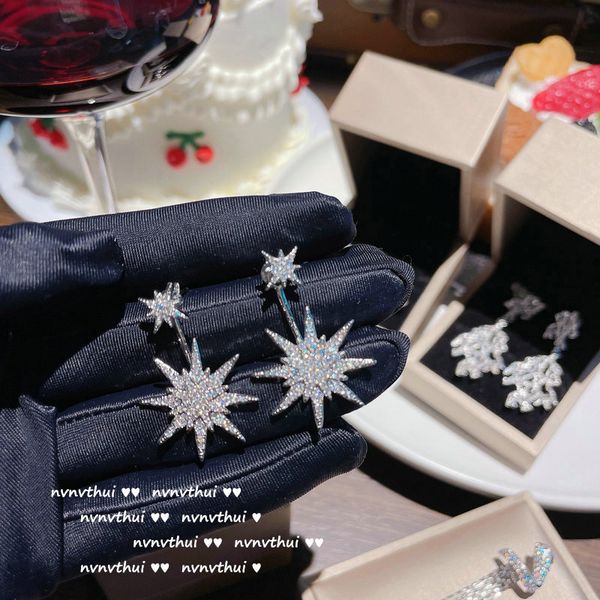 

sparkling letters gemstone tassel drop earrings designer lulu 18k gold plated melted snowflake earrings, Gray