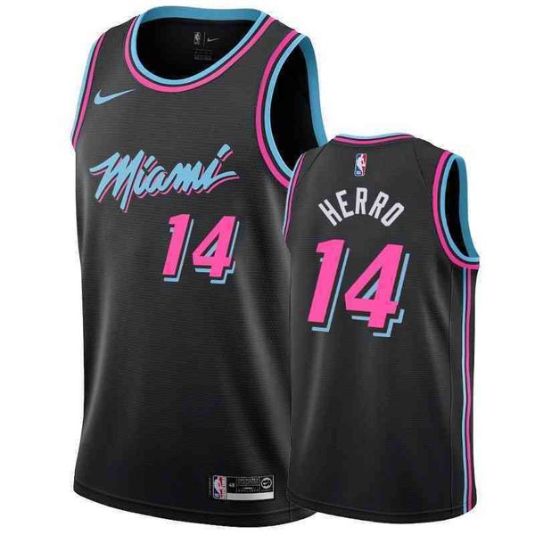 

sublimation men's black #14 tyler herro 2019-20 jersey