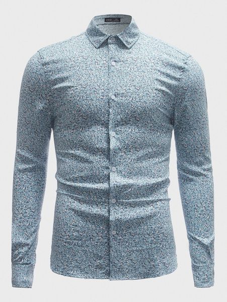 

men ditsy floral button front shirt w9gs#, White;black