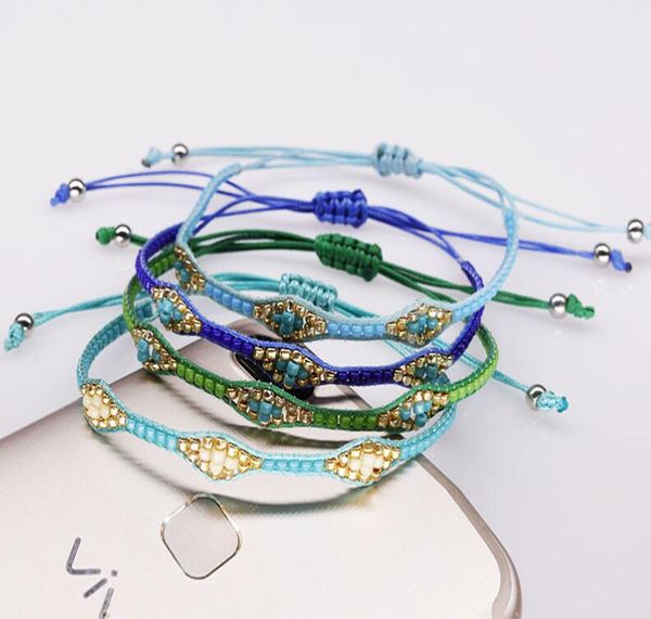 Bracelets de jóias de miçangas de corda de corda artesanal