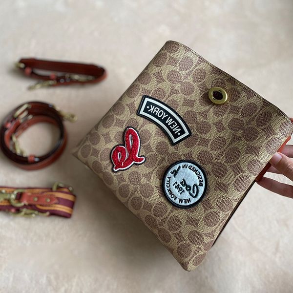 

designer bags 2022 new women's classic old flower willow portable printing badge bucket single shoulder cross