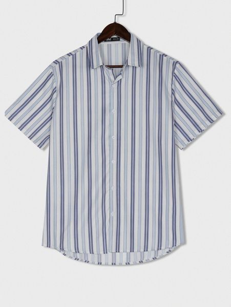 

romwe guys striped shirt a1ea#, White;black