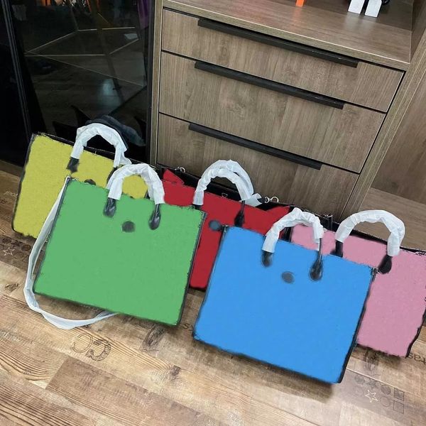 

multicolor canvas tote bag practical large capacity urban elegant evening handbag