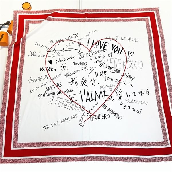 

90cm manual hand rolled twill silk scarf women love you print curled square scarves wraps echarpe foulards femme bandana hijab 220817, Blue;gray