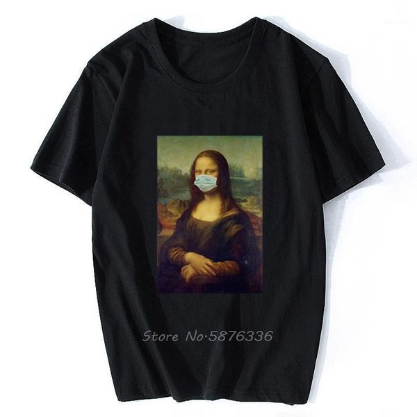 

men's t-shirts casual short sleeves t-shirt female clothing summer spoof mona lisa print t shirts women aesthetics funny, White;black