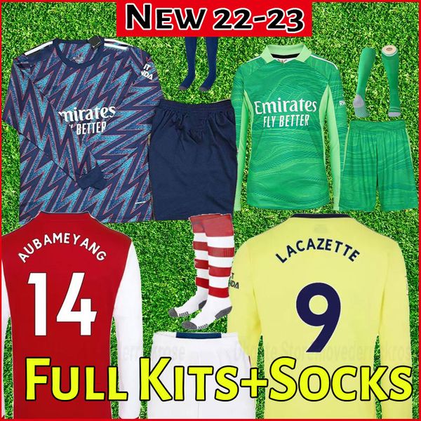 

long sleeve 21/22 gunner home red soccer jersey 2021 arsen pepe nicolas ceballos henry guendouzi sokratis shirts saka tierney football unifo, Black;yellow