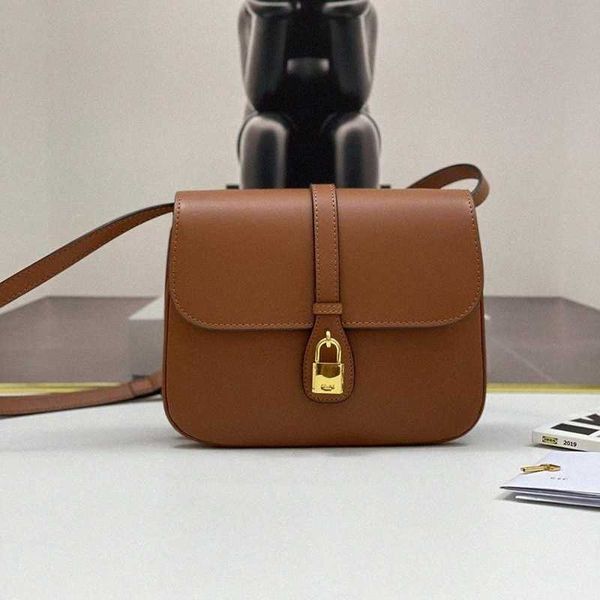

[with box] cel,ine new tabou cowhide lock head flip small square bag leather single shoulder messenger bag women k6az#