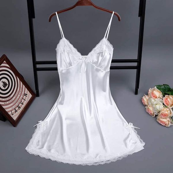 

white v-neck lace sleep robe summer womens pajamas sleepwear lady home wear nightgown bath gown sleepshirts -xxl, Black;red