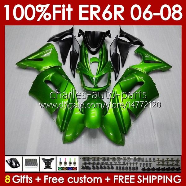 OEM Body Kit Voor KAWASAKI NINJA 650R ER6 650 R ER 6 F 2006-2008 groene voorraad Carrosserie 139No.40 650R-ER6F 650-R ER-6F ER6F 06 07 08 ER 6F 2006 2007 2008 Spuitgietmatrijs Kuip