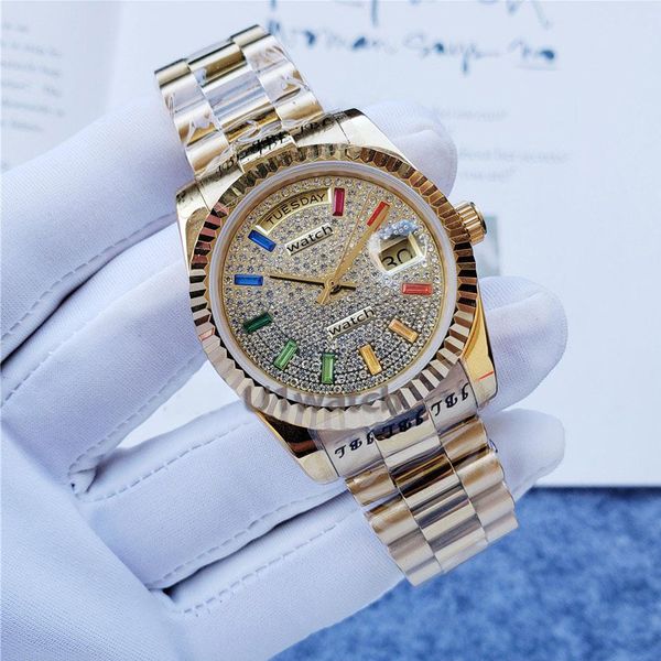 

women's automatic mechanical watch with diamonds 36mm premium sports luminous waterproof watches, Slivery;brown