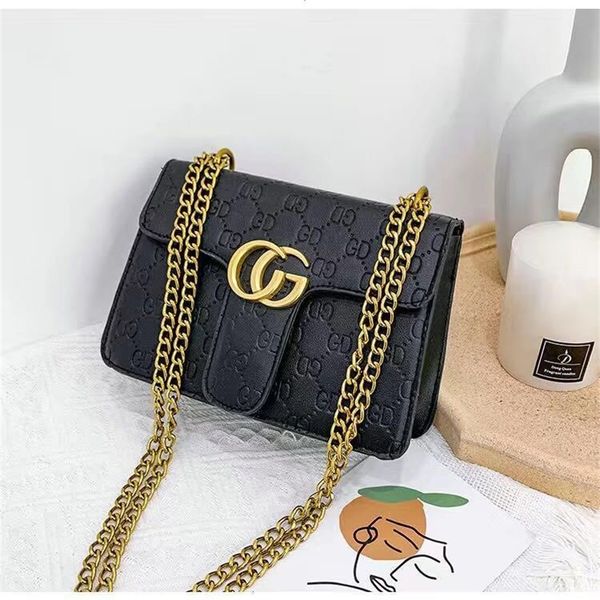 

purses aa women's korean version versatile chain messenger small square embossed simple classic strong wear-resistant women's bag