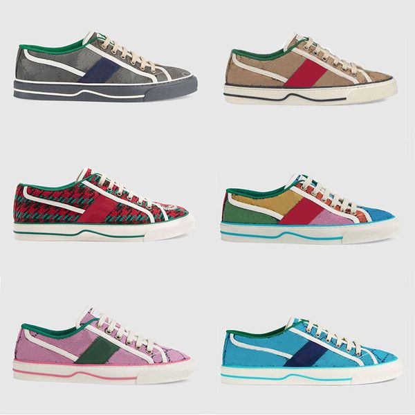 

designer embroidery mens womens casual canvas shoes tennis beige ebony low sneaker green red strip sneakers rubber sole luxury shoe size, Black