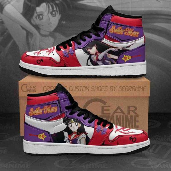 

sailor mars sneakers moon anime shoes, Black