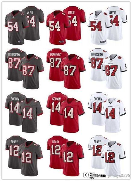 

men women tampa''bay''buccaneers''youth 54 lavonte david 12 tom brady 87 rob gronkowski 14 chris godwin 13 mik, Black