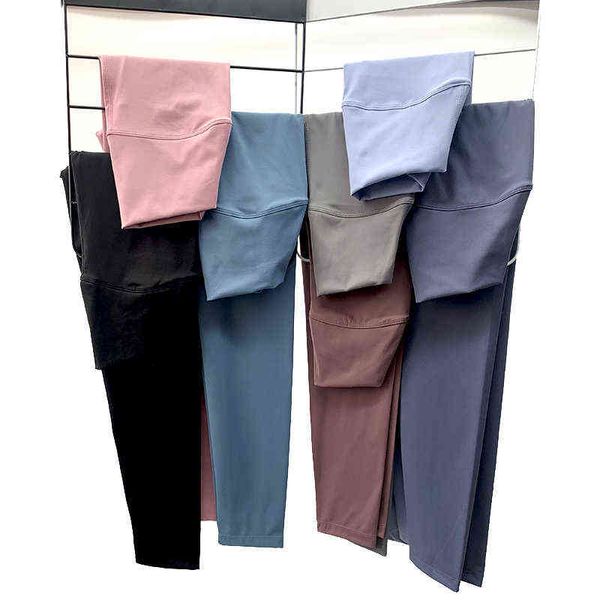 

original align summer thin soft hip lifting nude yoga pants no embarrassment line high waist fitness women, Gray