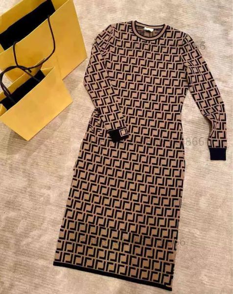 

womens sweater dresses designer sweaters classic letter f casual knit dress long-sleeved autumn winter knitting blouse ladies superior quali, White;black