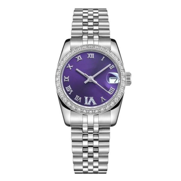 

ladies watch size 31mm 28mm mechanical quartz 904l stainless steel bracelet diamond bezel premium waterproof luminous watch-013, Slivery;golden