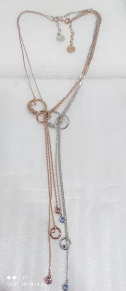 

factory direct brand d family sliding rose gold platinum necklace, Silver