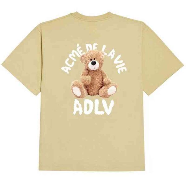 

adlv fashion brand adlv new teddy bear t-shirt for lovers loose short sleeve 7 t-shirt fashion t shirts for men tshirts brands, White;black