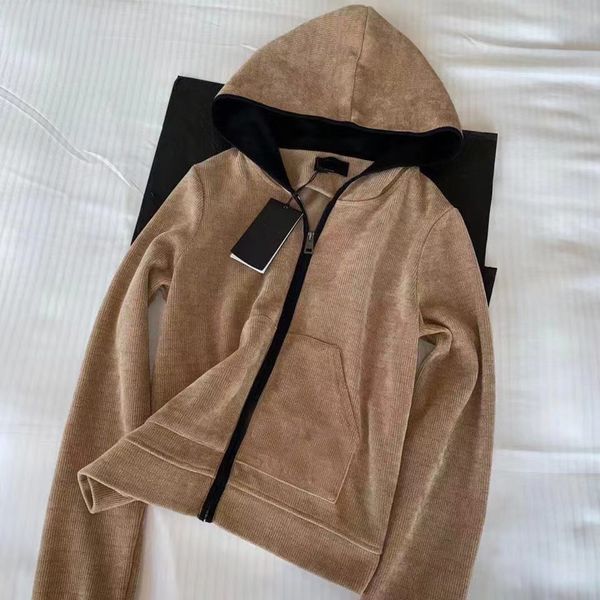 

wtff001-women's jackets brand designer new ladies classic vintage embossed logo hooded jacket jacket tide, Black;brown