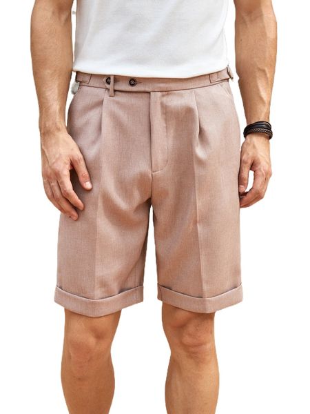 

men roll hem plicated detail shorts 22yh#, White;black