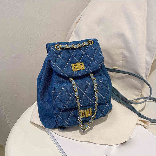 

vintage nieuwe cowboy canvas rugzak vrouwen luxe school terug pack modeketen vrouwelijke schoudertas student reizen blauwe schooltas 220609