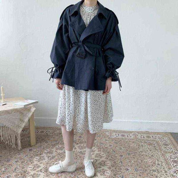 

women's trench coats double breasted windbreaker coat a058 t220809, Tan;black