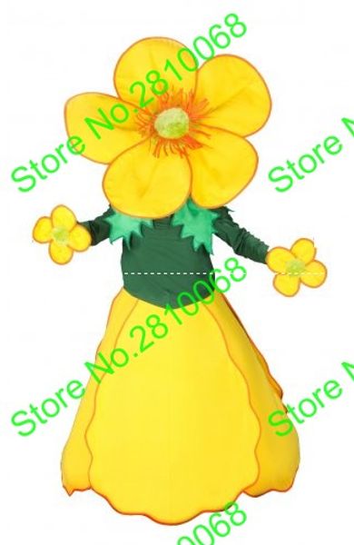 

mascot doll costume syflyno custom made eva material flowers mascot costume flower cartoon apparel halloween birthday 570, Red;yellow