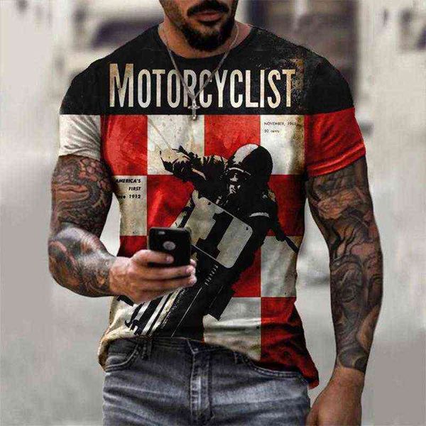 

men's t-shirts summer oversized short sleeves wear round neck motorcyclist fashion clothing t shirt for men, White;black
