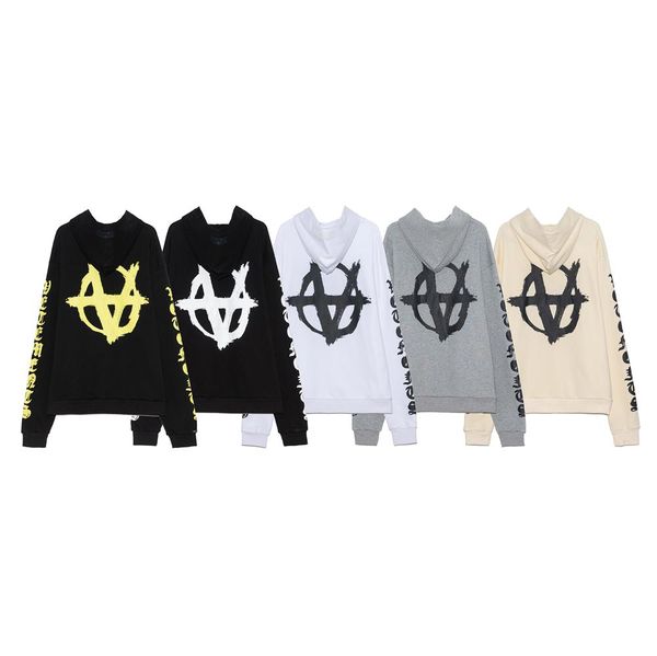

beige grey black vetements anarchy hoodie men women sleeve gothic logo vetements sweatshirts oversized pullovers