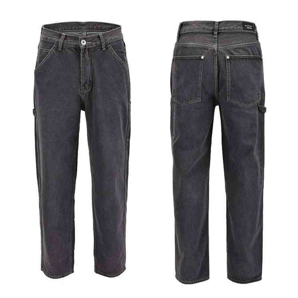

men's jeans high street men's wear ins trend washed and worn loose daddy fat denim pants qdgq, Blue