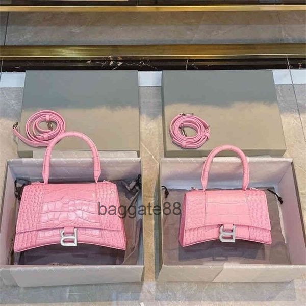 

2022 bags balencigsss bag designer bags handbags fashion b-word crocodile pattern hourglass leather women's one sho kzrh