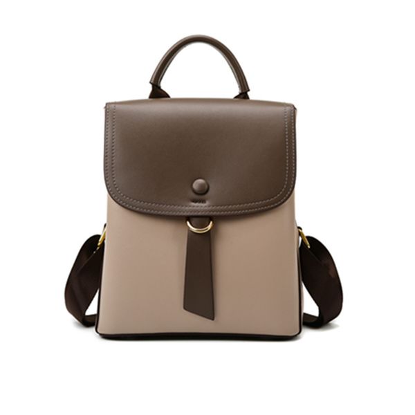 

designer big size bag backpack with good leather classic for women 24cm brown