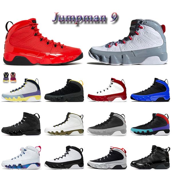 

jumpman 9 basketball shoes chile red 9s fire red 2022 particle grey mens trainers change the world university gold blue statue space jam