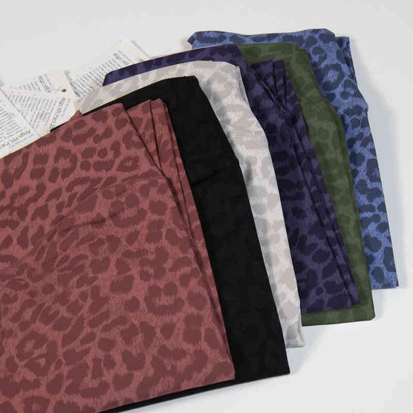 

lulu women leopard yoga leggings brand align soft gym sport fitness woman workout sports pants ladies patterned legging lu sportpant 1twg, Black