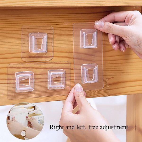 Ganchos trilhos adesivos de dupla face para cabide de parede transparente copo de sucção suportes de armazenamento para o banheiro de cozinha atacado