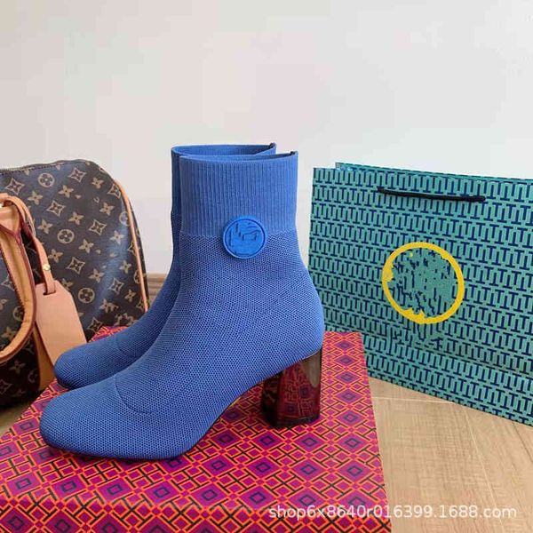 

boots autumn and winter elastic medium tube thin boots pointed heels short net red knitted socks women's yhfo, Black